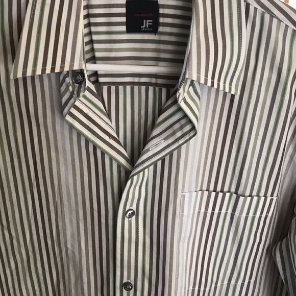 J. Ferrar Men's Dress Shirt, Stripes, Button-down, M Neck 15-15 1/2 - Picture 3 of 6